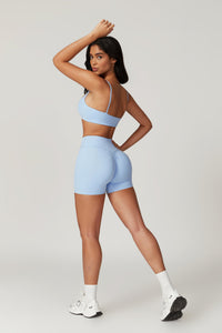 Shorts a vita alta Signature (Blu Grigio)