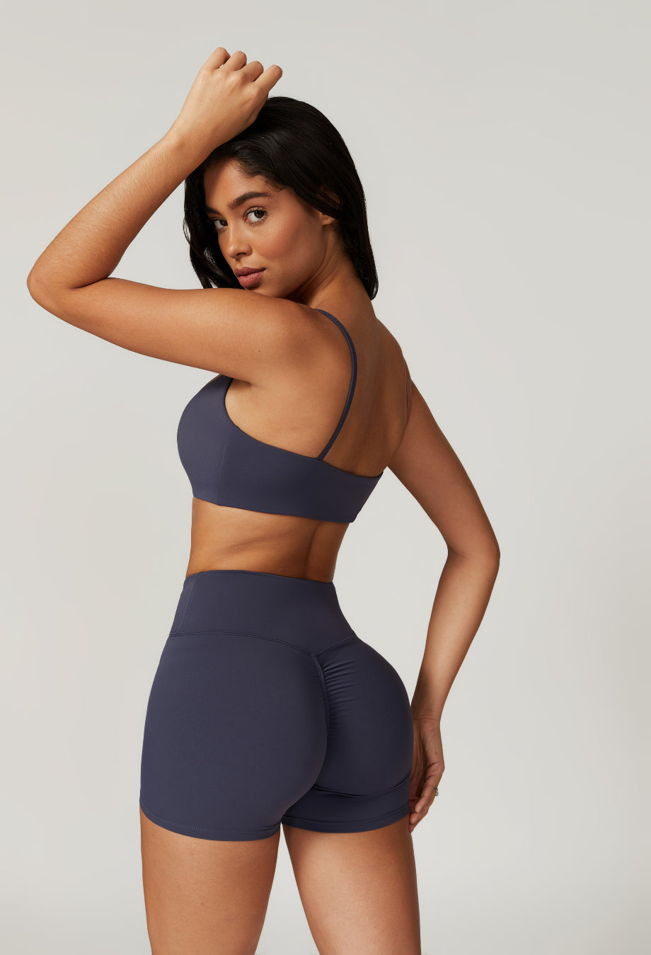Shorts a vita alta Signature (Blu Grigio)