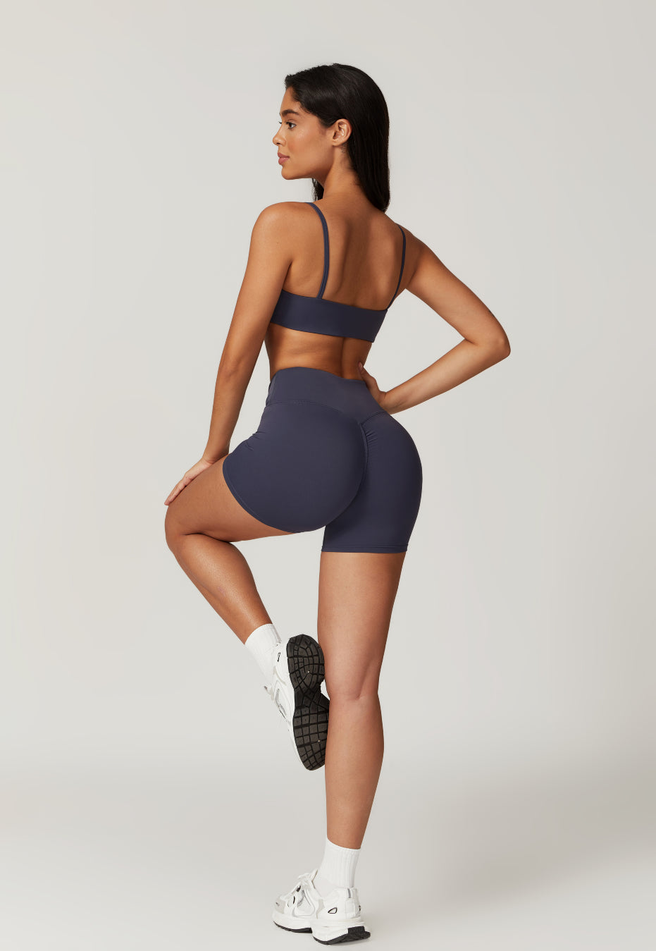 Shorts a vita alta Signature (Blu Grigio)